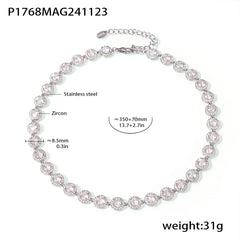 Heart & Round Cubic Zirconia Necklace & Bracelet