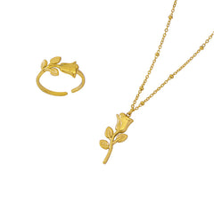 Rose Detail Necklace or Ring