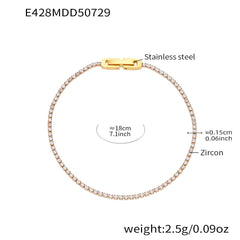 18K Gold-Plated Colored Cubic Zirconia Tennis Bracelet