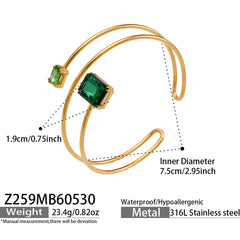 18K Gold-Plated Two-Accent Spiral Cuff