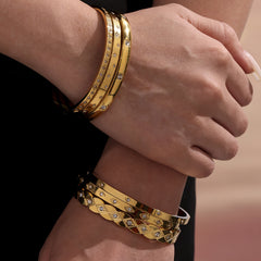 Cubic Zirconia Minimal Bangle Collection