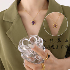 18K Gold-Plated & Silver-Tone Natural Stone Necklaces