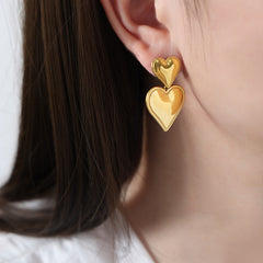 18K Gold-Plated Heart Necklace or Drop Earrings