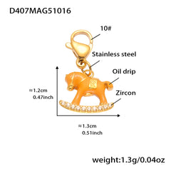 18K Gold-Plated Fruit and Travel Charm Jewelry