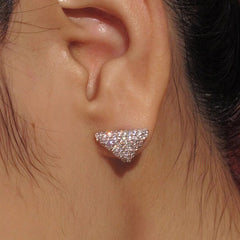 Camille Dainty Pavé Triangle Stud Earrings