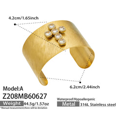Wide Cubic Zirconia Open Cuff Designs