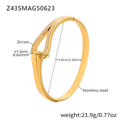 Cubic Zirconia Sculptural Bangle Bracelet