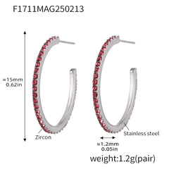 Cubic Zirconia Open Hoop Earrings