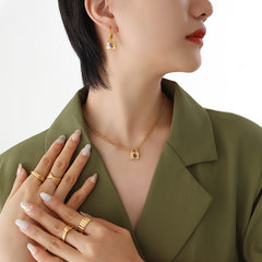 Padlock Cubic Zirconia Necklace or Earrings