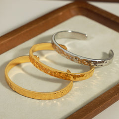 Hammered Open Cuff Bracelet
