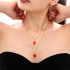 Enamel Christmas Stocking Pendant Necklace