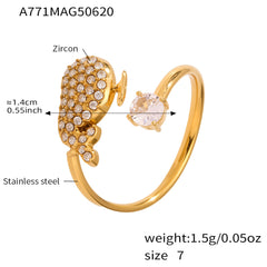Cubic Zirconia Motif Open Rings