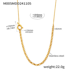 Two-Tone & Polished Long Toggle Necklaces