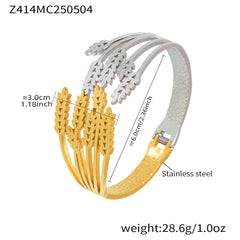 18K Gold-Plated Two-Tone Openwork Cuff Bracelets