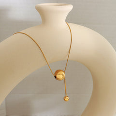 Bead Tassel Snake Chain Necklace