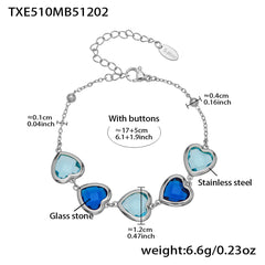 18K Gold-Plated Faceted Glass Heart Jewelry