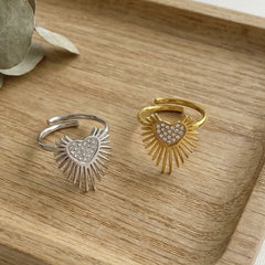 Cubic Zirconia Radiant Heart Open Ring