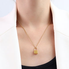 Polished Lock Pendant Necklace
