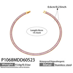 Colorful Cubic Zirconia Tennis Bracelet & Necklace