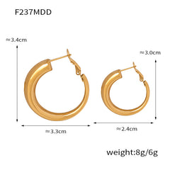 Gold-Tone Rounded Hoop Earrings