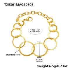 Gold-Tone Interlocking Circle Jewelry