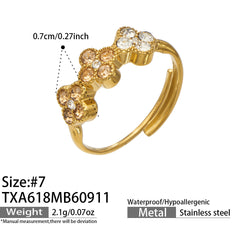 Color Cubic Zirconia Four-Petal Flower Jewelry