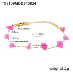 Natural Stone Chip Floral Necklace or Bracelet