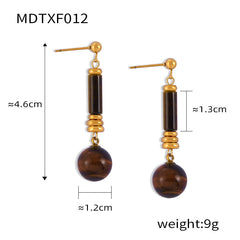Tiger Eye Bead Earrings and Necklace