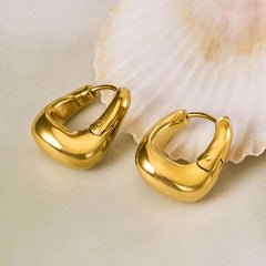 Rounded U-Shaped Stainless Steel Hoop Earrings