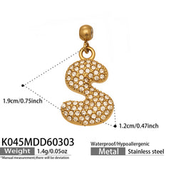 Cubic Zirconia Letter Charms & Separate Necklace Chains