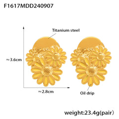 Enamel Daisy Stud Earrings