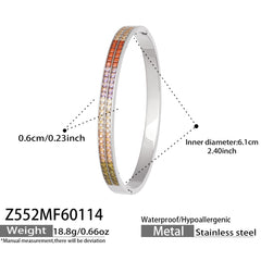Cubic Zirconia & Enamel Detail Bangle Bracelets