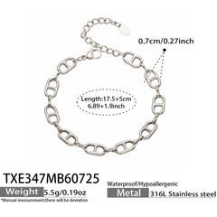 18K Gold-Plated Rectangular Link Necklace or Bracelet