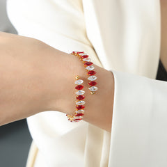 Color Cubic Zirconia Bangle Bracelet