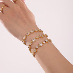 Geometric Halo Cubic Zirconia Bracelet
