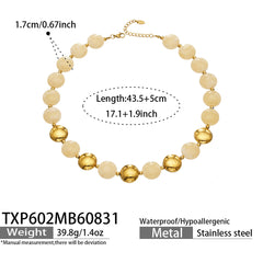 Color Resin Bead Necklace and Bracelet
