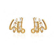 Diamond Accented Claw Stud Earrings