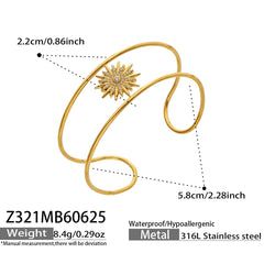 18K Gold-Plated Sunburst and Triple-Line Cuffs