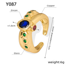 Gold-Tone Cubic Zirconia Accent Open Ring
