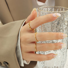 18K Gold-Plated Openwork Stacking Rings