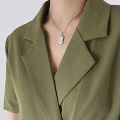 Embossed Butterfly Tag Necklace