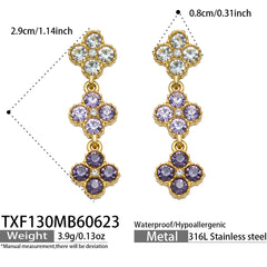 Cubic Zirconia Clover Ring, Bracelet, Earrings & Necklace