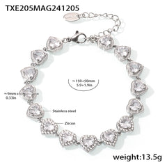 Heart Cubic Zirconia Necklace or Bracelet