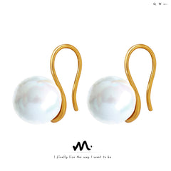 Pearl-Look Curved Hook Earrings