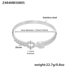 Cubic Zirconia Geometric Bangle Collection