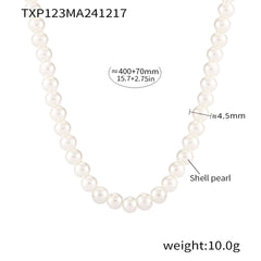 Layered Pearl-Look Teardrop Pendant Necklace