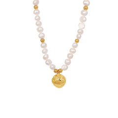 18K Gold-Plated Freshwater Pearl Coin Necklace