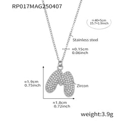Cubic Zirconia Initial Pendant Necklace