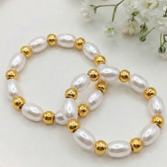Shell Pearl-Look Bead Ring