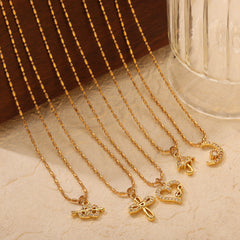 Gold-Tone Sculptural Pendant Necklace